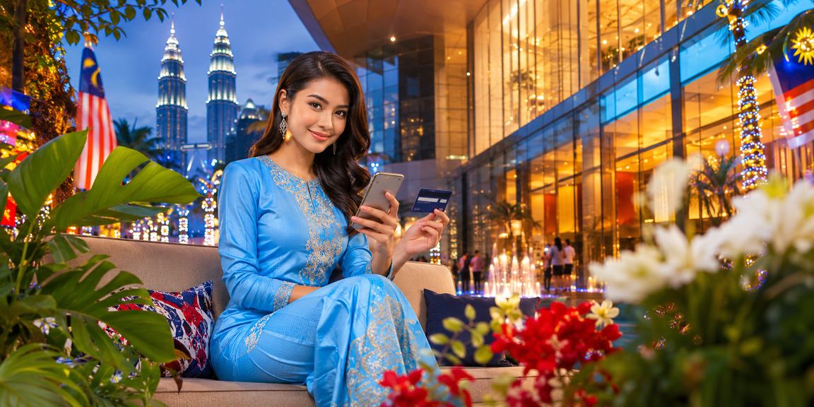 Pengguna Malaysia membuat deposit untuk bertaruh e-sukan di Kuala Lumpur
