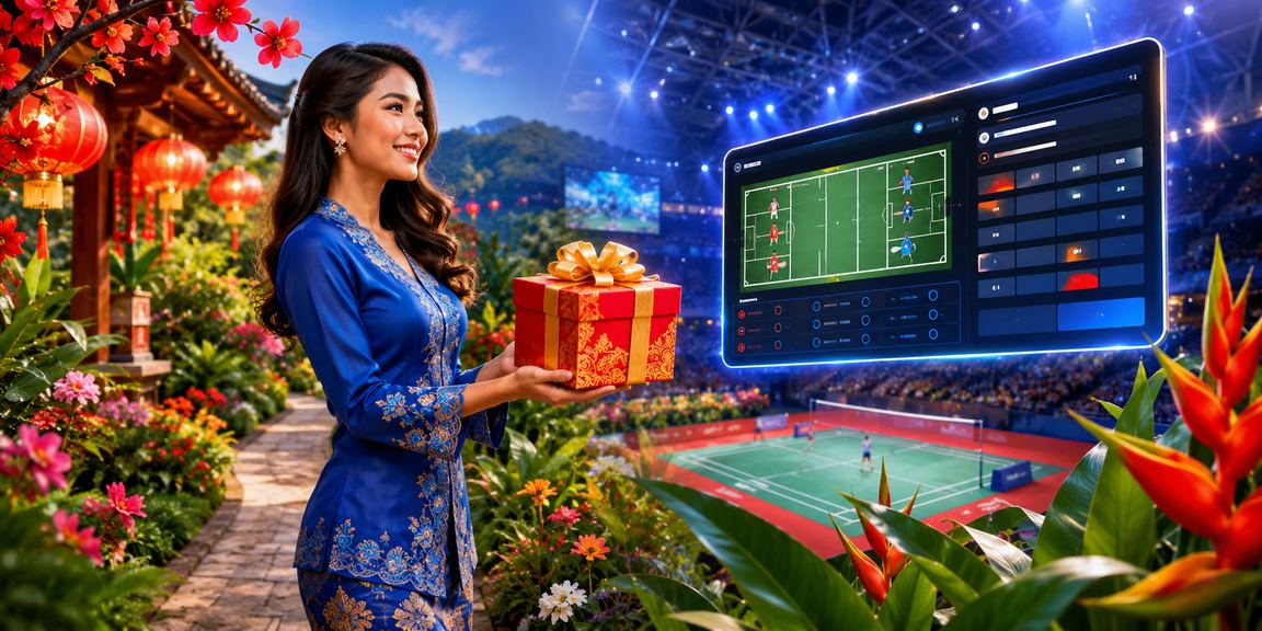 Pengguna Malaysia dalam pakaian tradisional mengakses permainan jackpot dalam talian